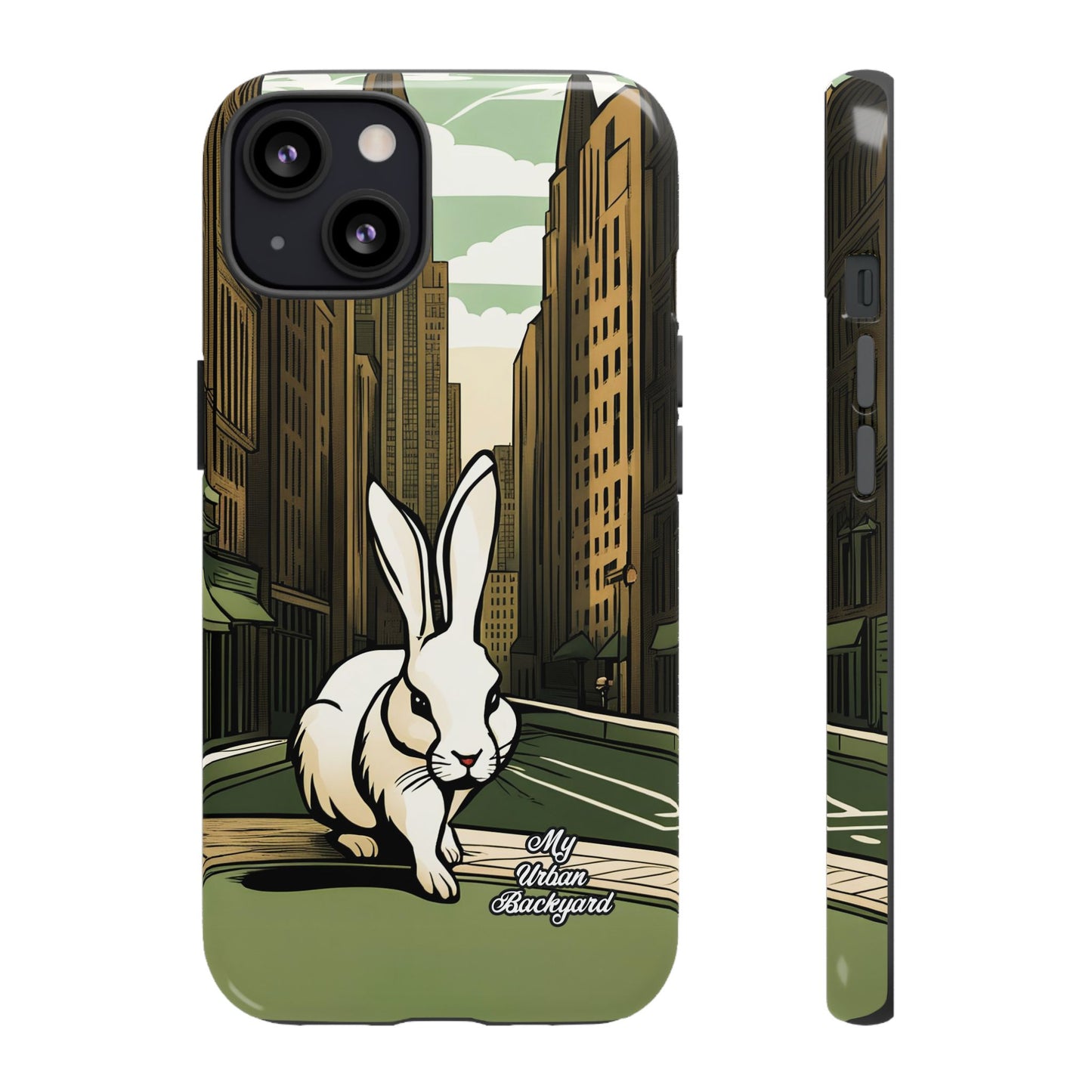 White Rabbit on a City Street, Cell Phone Case - Apple, Samsung, or Google Pixel