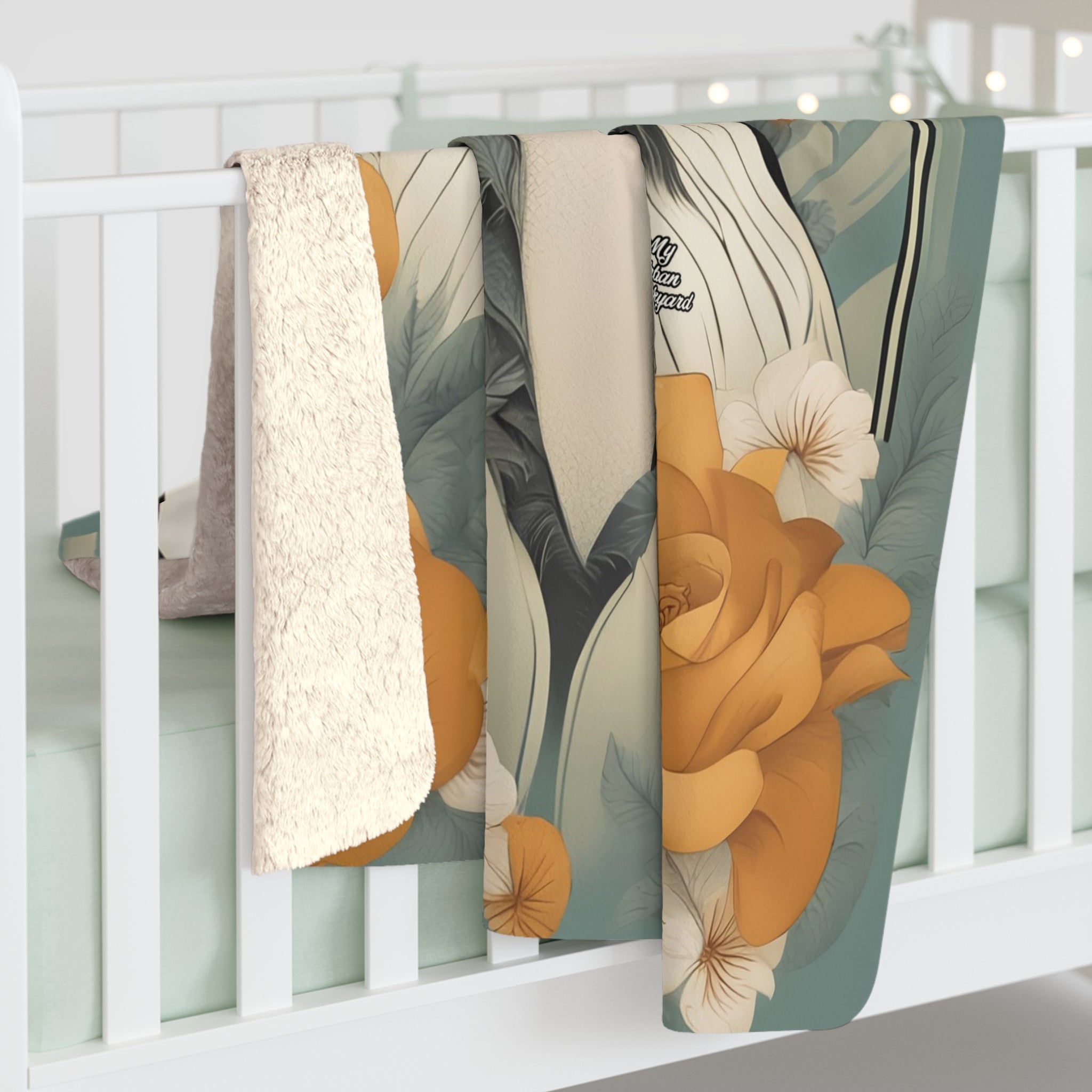 Orange-Eyed Wolf, Sherpa Fleece Blanket