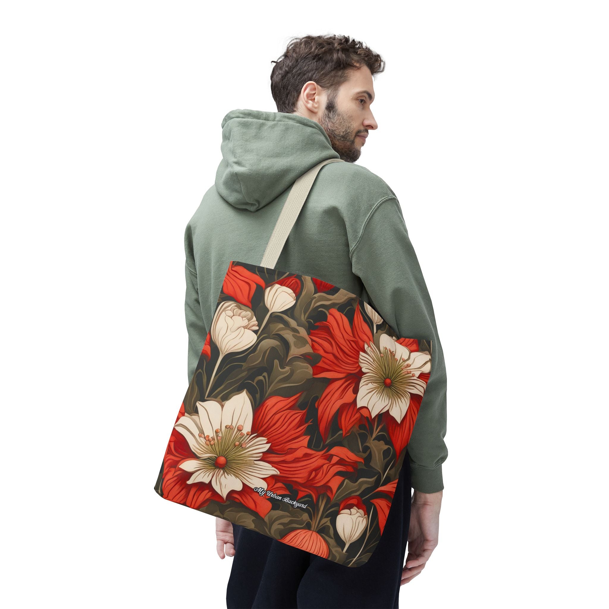 Holiday Flowers, Tote Bag with Cotton Handles