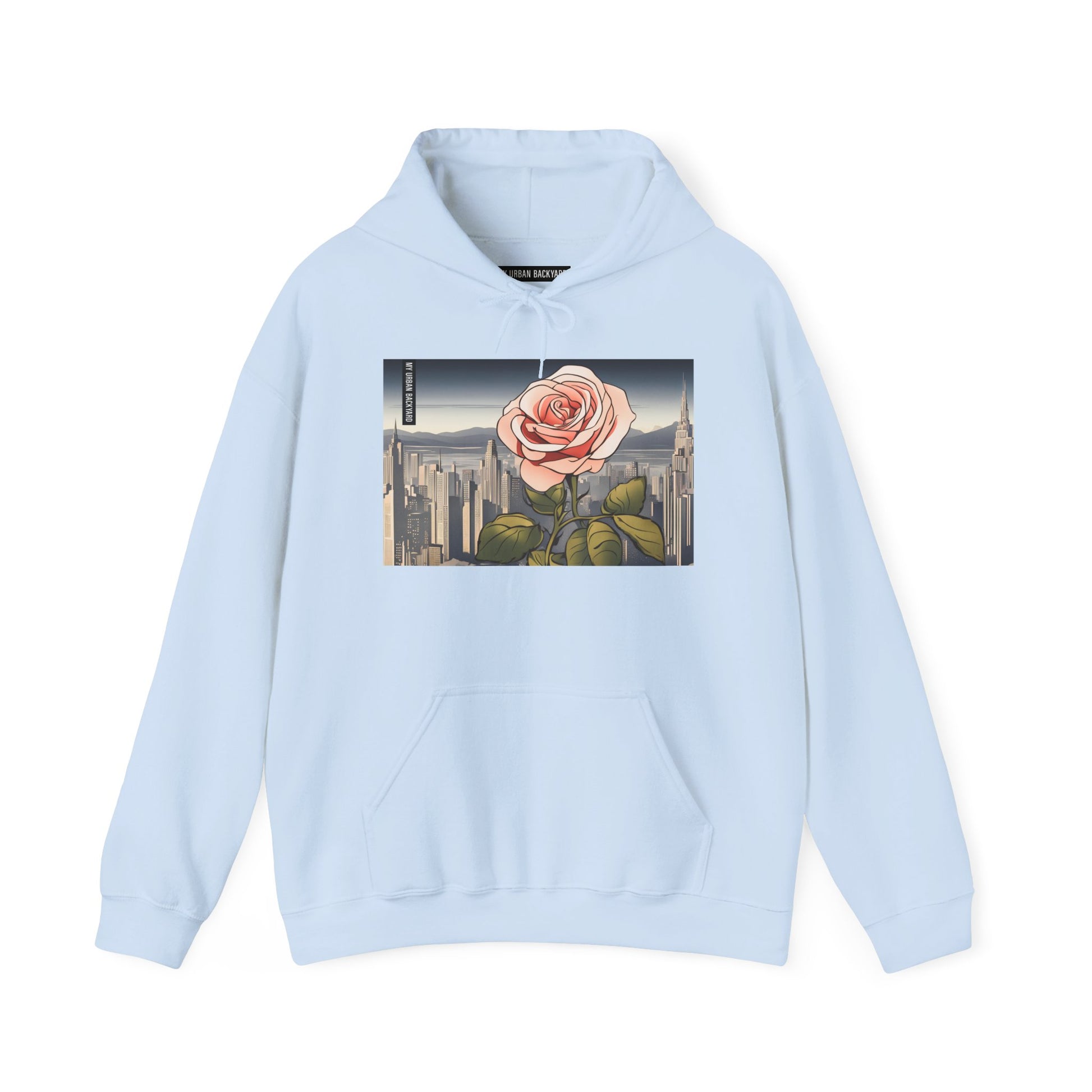 City Rose Unisex Hoodie - Cozy Gift for Plant Lovers, Floral Sweatshirt for Spring, Comfortable Everyday Wear, Birthday Present