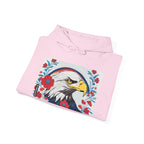 Bald Eagle w Flowers, Unisex Hoodie w Front Pocket