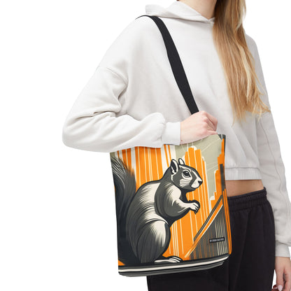 Art Deco Squirrel, Everyday Tote Bag w Cotton Handles
