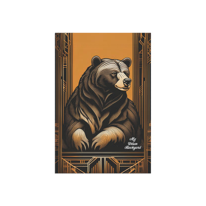 Art Deco Bear, Garden Flag for Yard, Patio, Porch, or Work, 12"x18" - Flag only