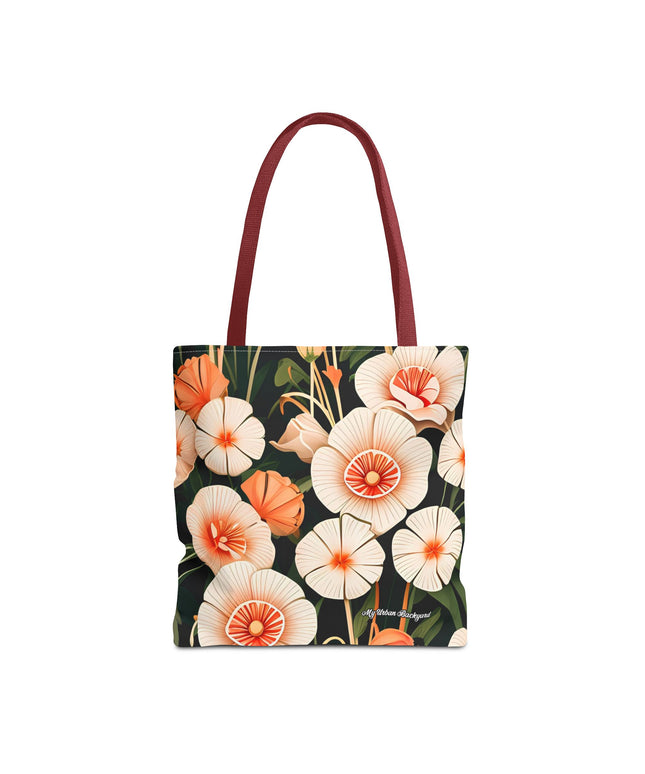 Art Deco Flowers Tote Bag with Cotton Handles For Everyday Use, 3 Sizes