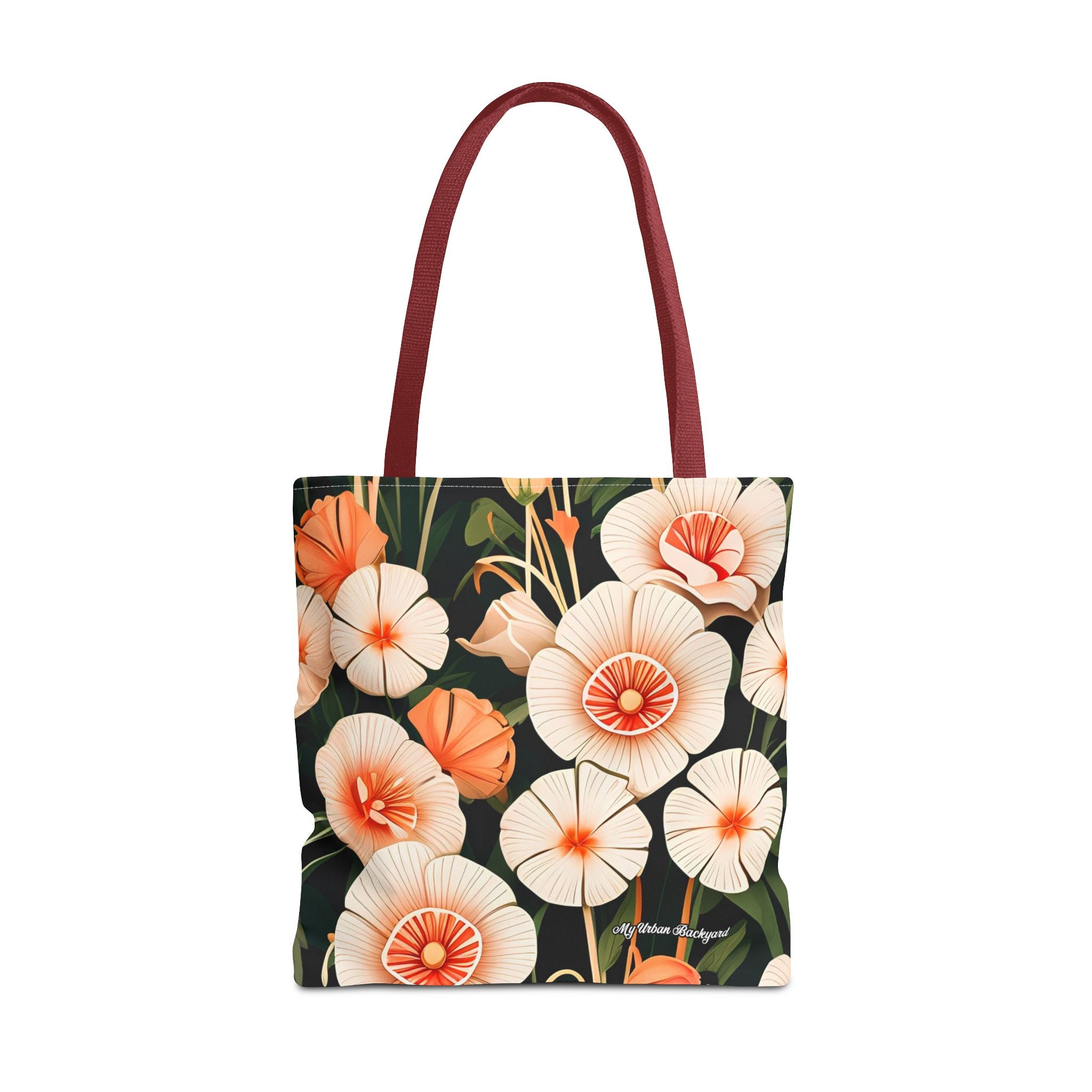 Art Deco Flowers Tote Bag with Cotton Handles For Everyday Use, 3 Sizes