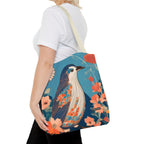 Colorful Bird, Everyday Tote Bag w Cotton Handles