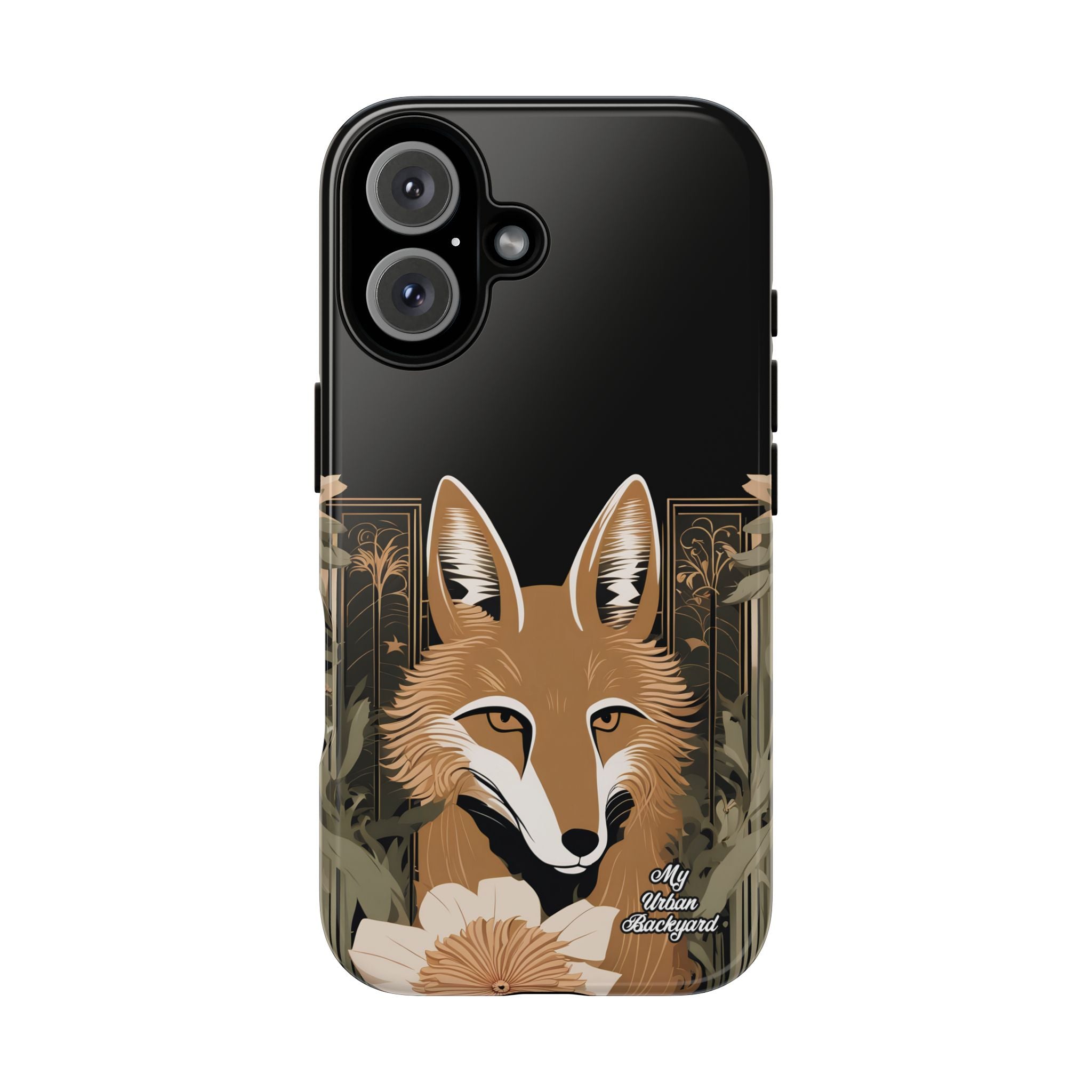 Art Deco Coyote with Flower, Cell Phone Case - Apple, Samsung, Google Pixel