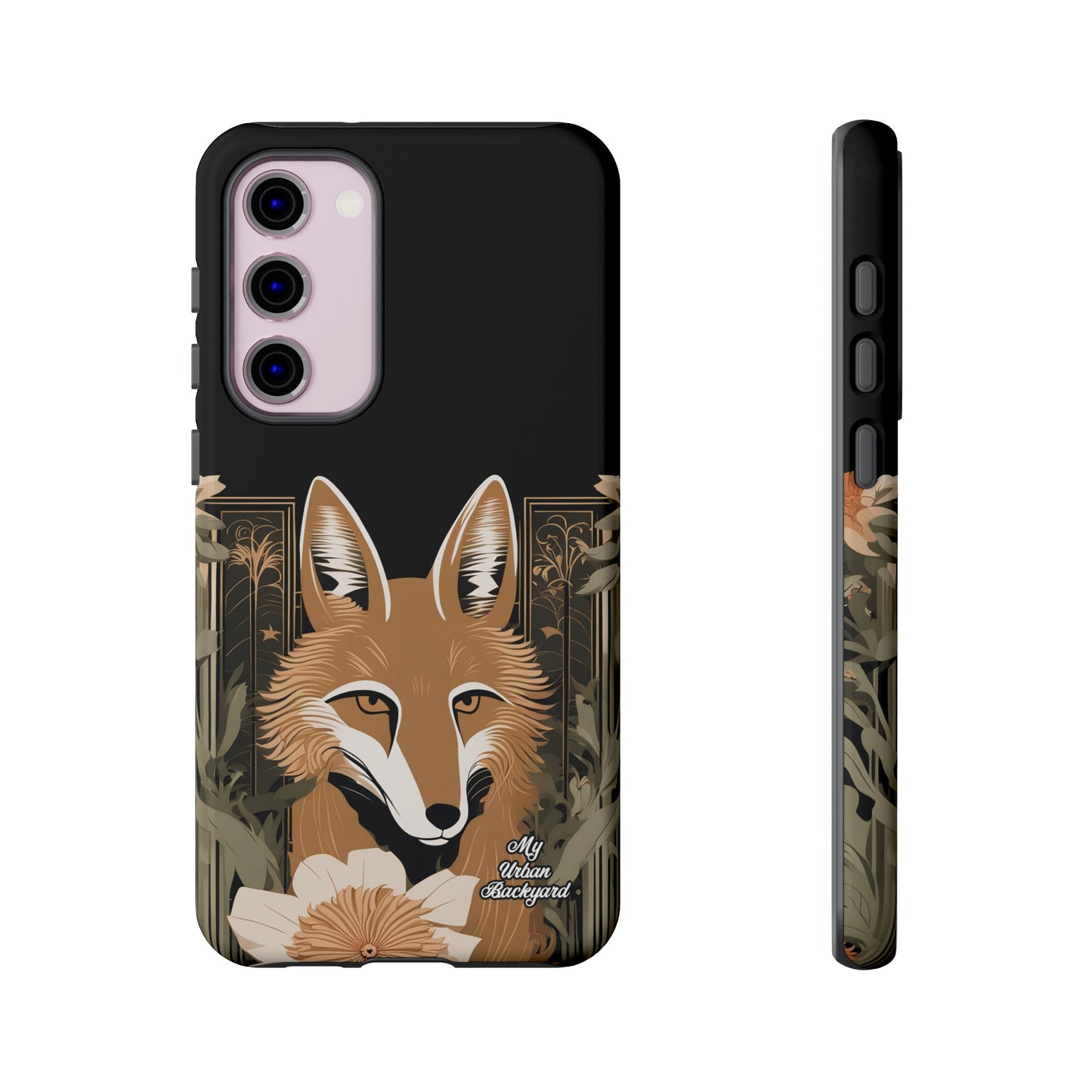 Art Deco Coyote with Flower, Cell Phone Case - Apple, Samsung or Google Pixel