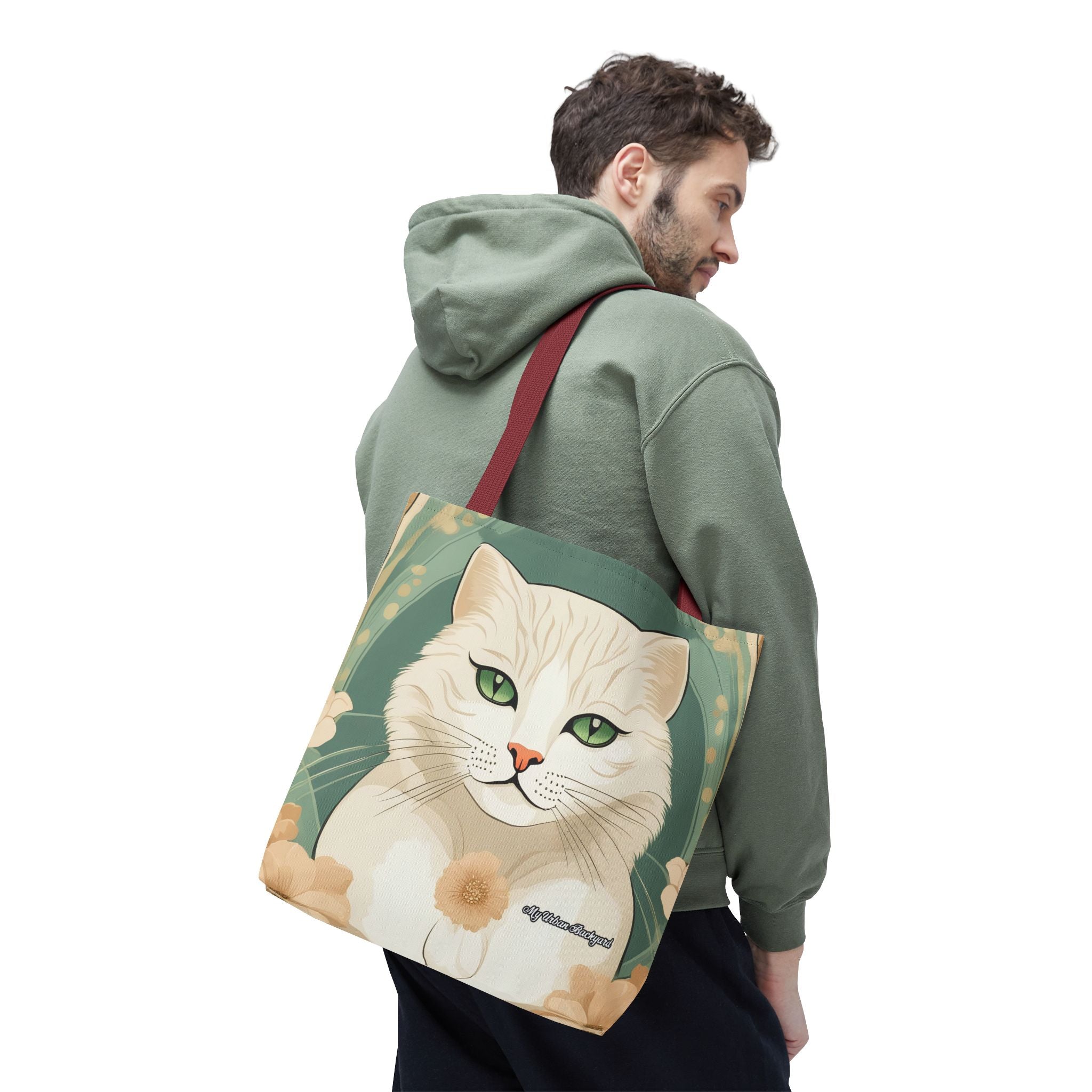 Blanca Purrington, Cat Tote Bag with Cotton Handles For Everyday Use, 3 Sizes