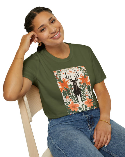 Winter Stag, Soft 100% Cotton T-Shirt, Unisex, Short Sleeve, Classic Fit