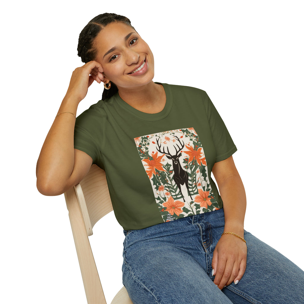 Winter Stag, Soft 100% Cotton T-Shirt, Unisex, Short Sleeve, Classic Fit