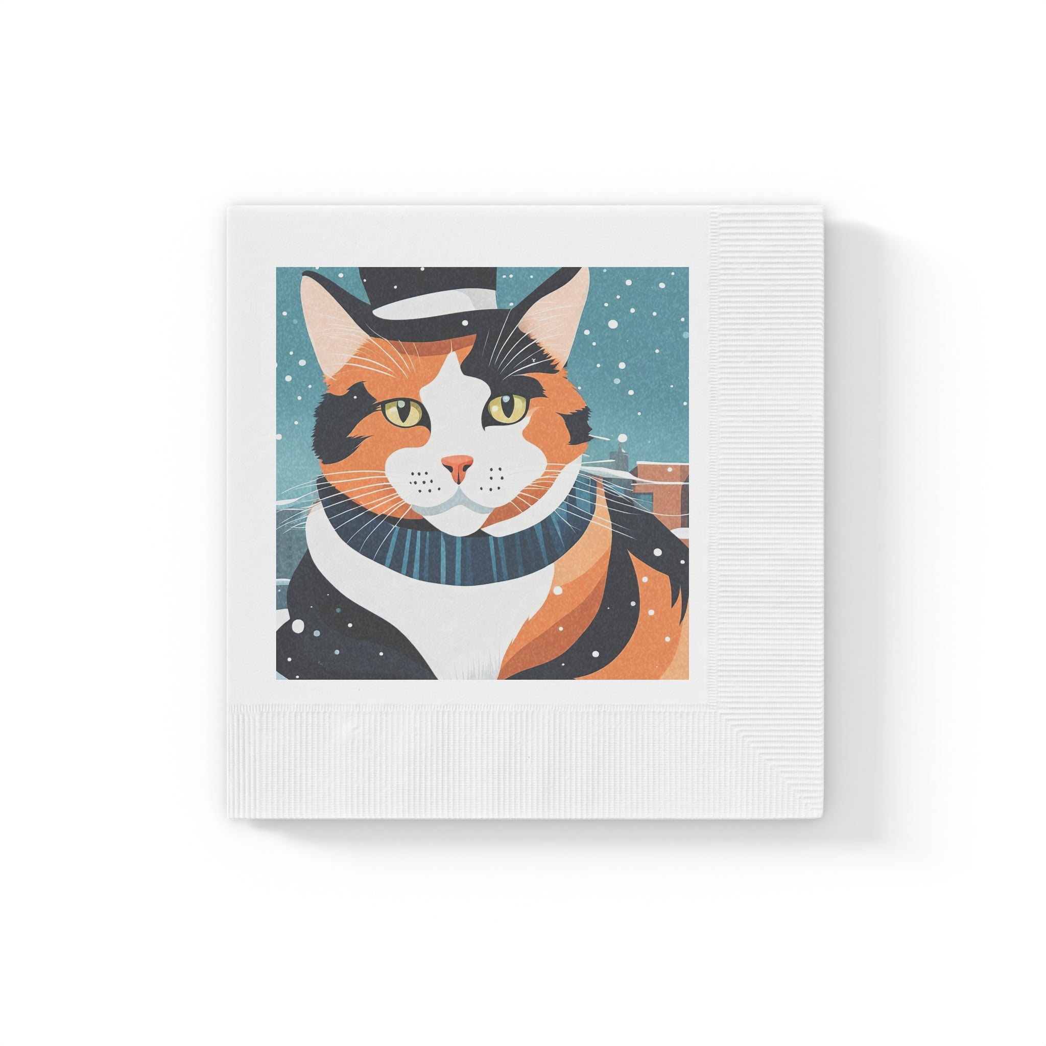 Winter Calico Cat Napkins