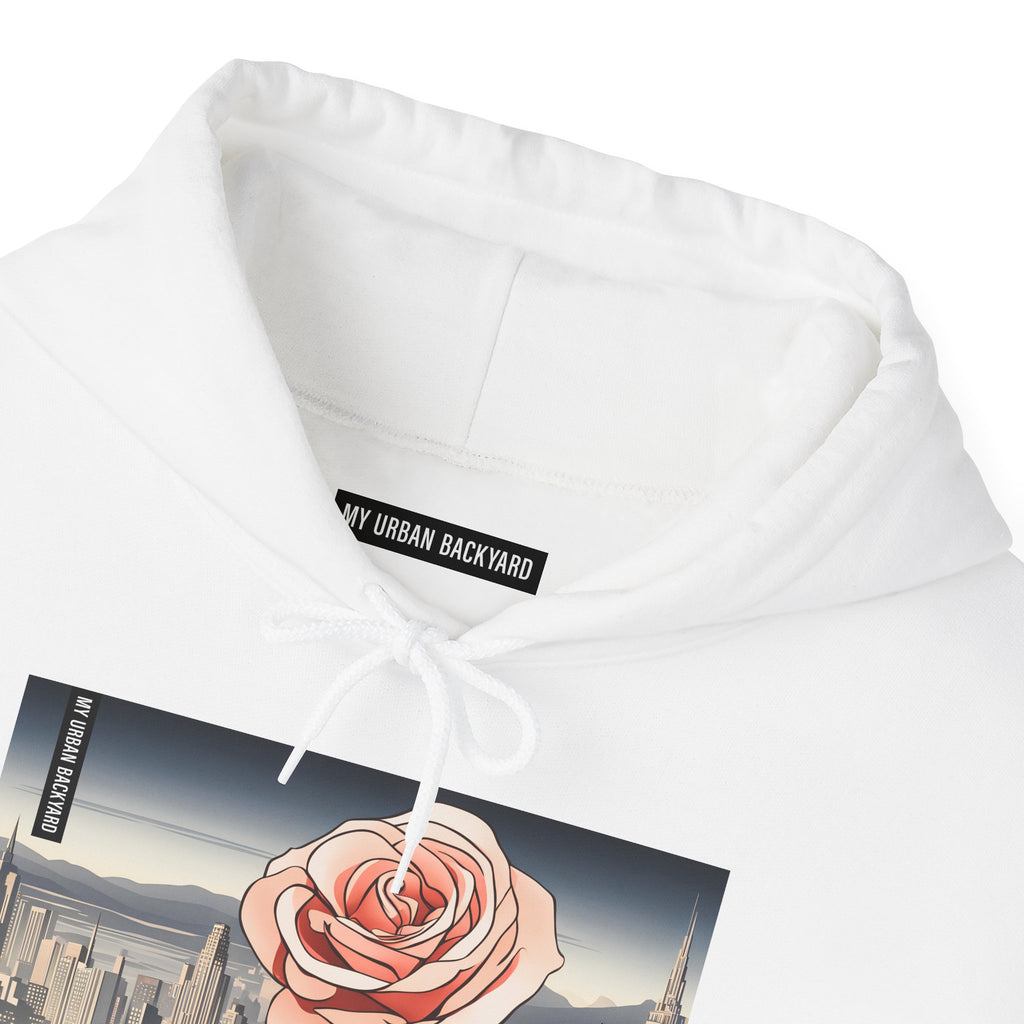 City Rose Unisex Hoodie - Cozy Gift for Plant Lovers, Floral Sweatshirt for Spring, Comfortable Everyday Wear, Birthday Present