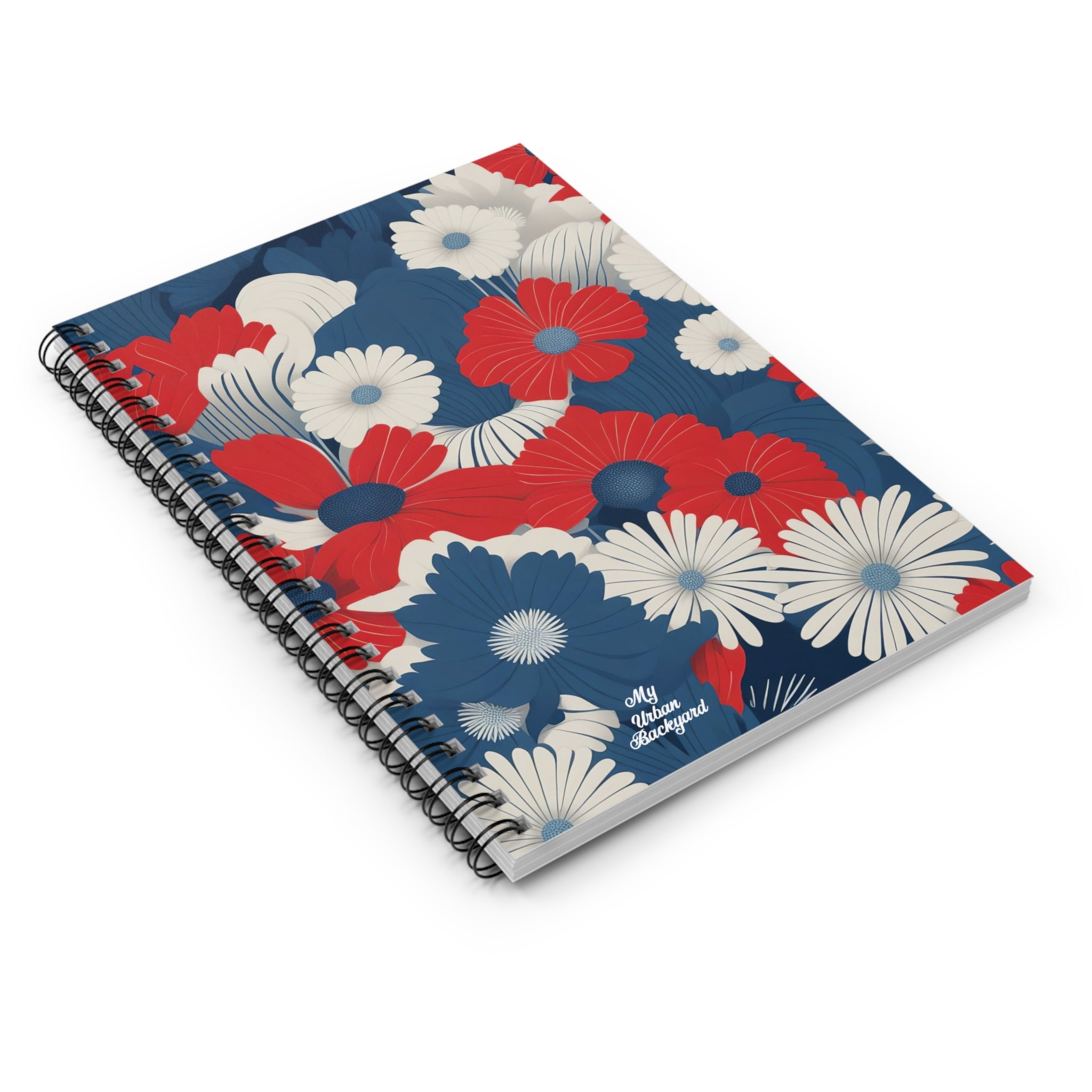 Patriotic Floral Spiral Notebook - Colorful Blooms, Perfect for Journaling, School, Gifts, Kids, Study