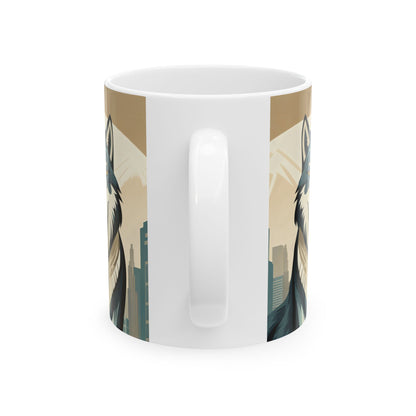 Art Deco Wolf Ceramic Mug