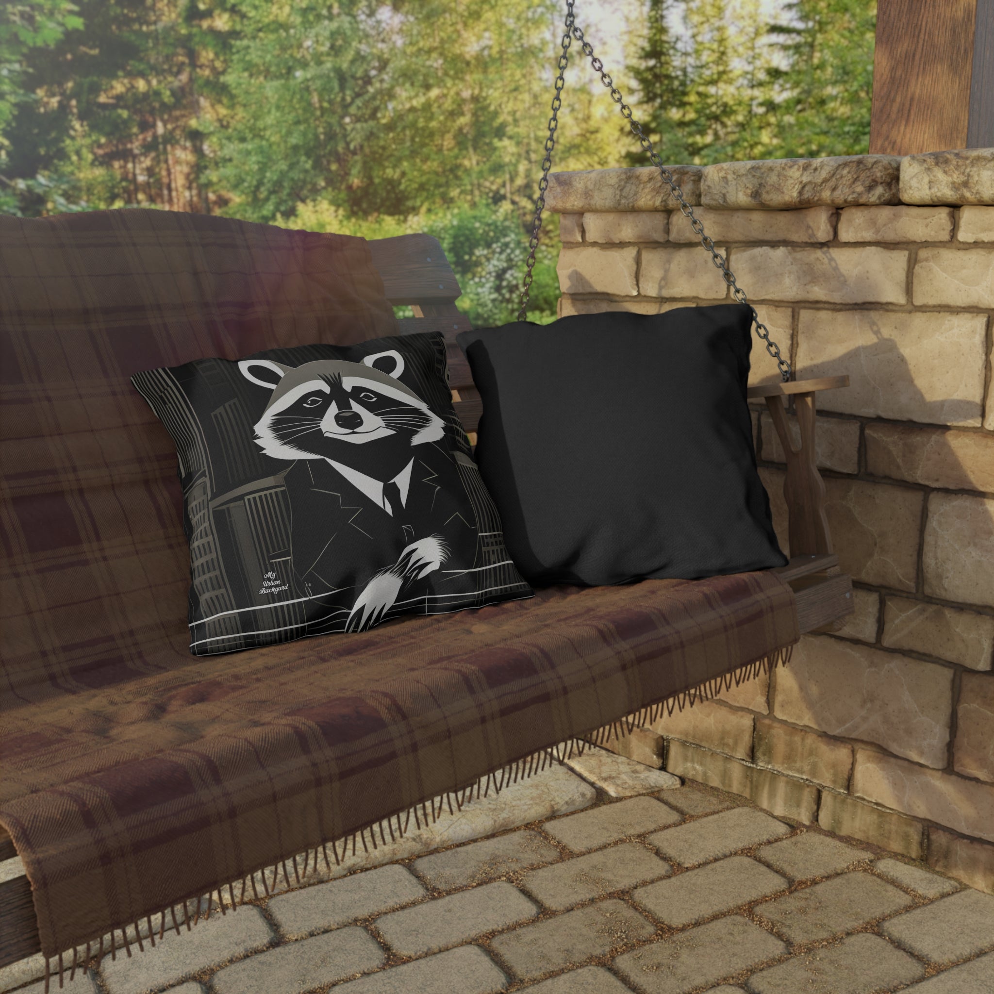 Oliver Nighteyes, Raccoon Throw Pillow
