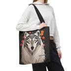 Art Deco Wolf Tote Bag with Cotton Handles For Everyday Use, 3 Sizes