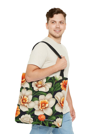 Pretty Flowers Tote Bag with Cotton Handles For Everyday Use, 3 Sizes