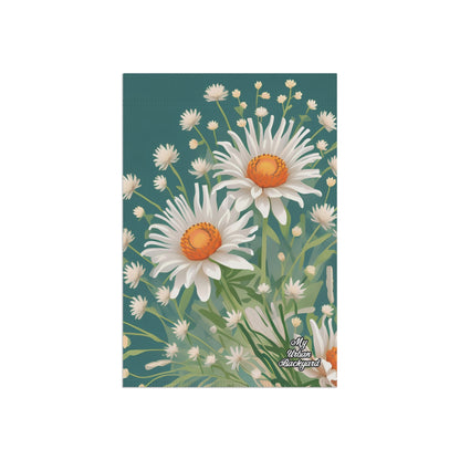 White Flowers, Garden Flag for Yard, Patio, Porch, or Work, 12"x18" - Flag only