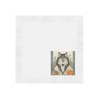 Orange-Eyed Wolf Floral Napkins