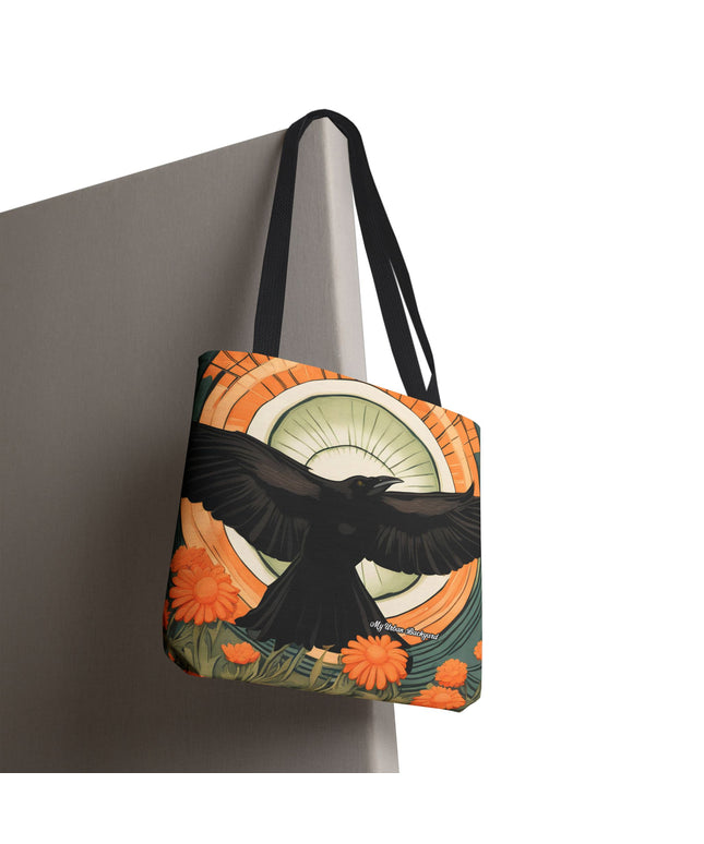 Flying Crow Tote Bag with Cotton Handles For Everyday Use, 3 Sizes