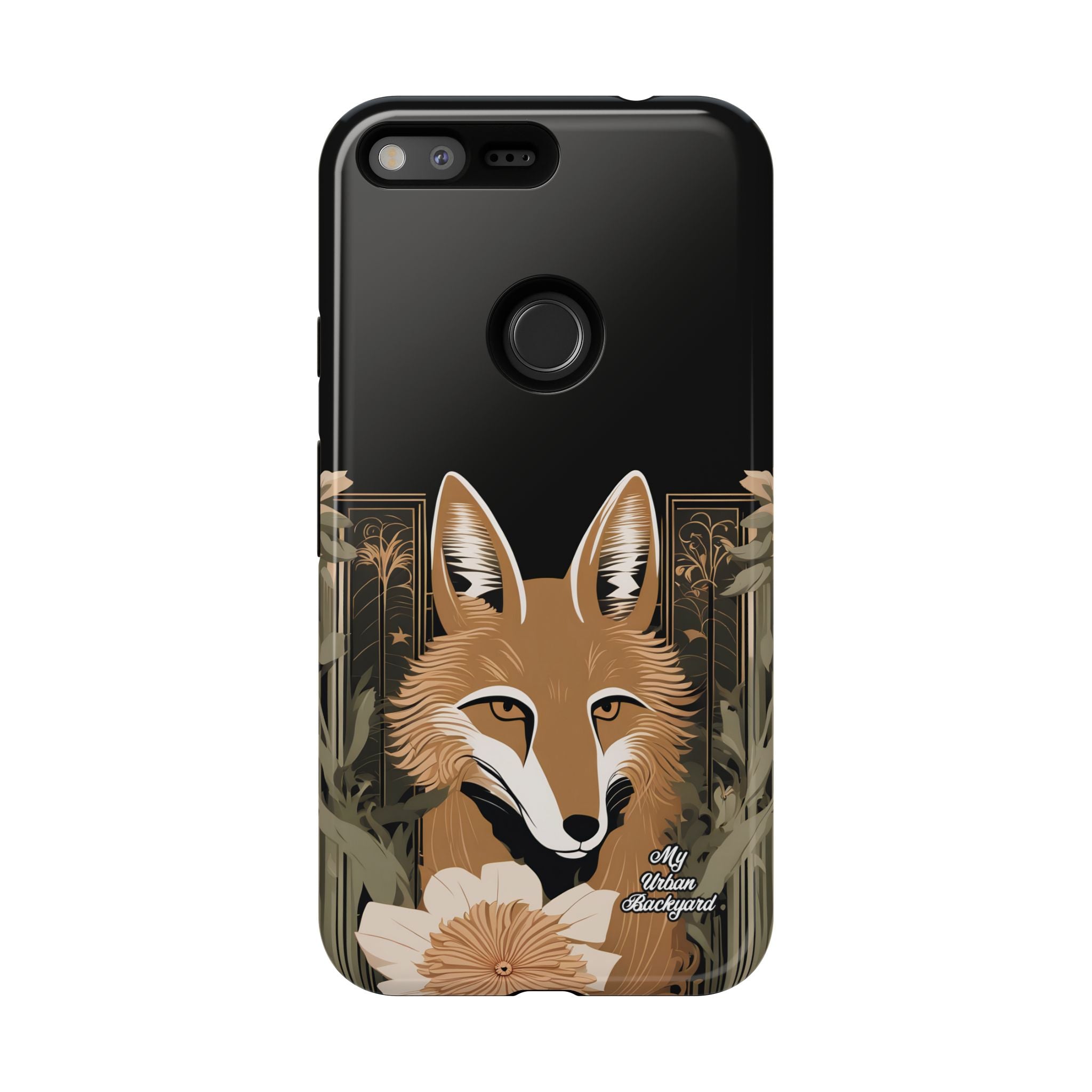 Art Deco Coyote with Flower, Cell Phone Case - Apple, Samsung, Google Pixel