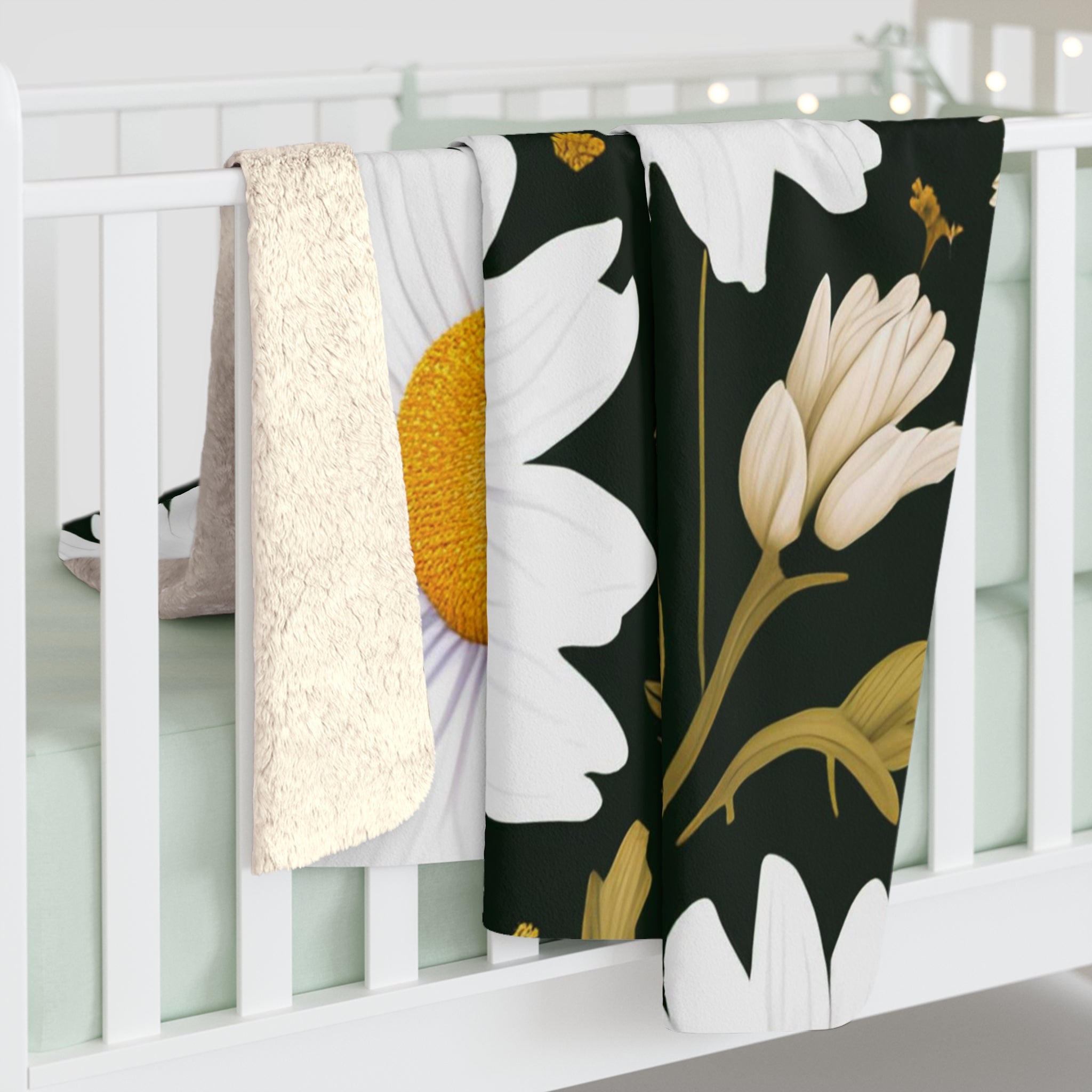 Sunflowers, Sherpa Fleece Blanket for Cozy Warmth, 50"x60"