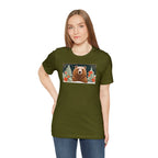 Art Deco Holiday Bear, Soft 100% Jersey Cotton T-Shirt, Unisex, Short Sleeve, Retail Fit