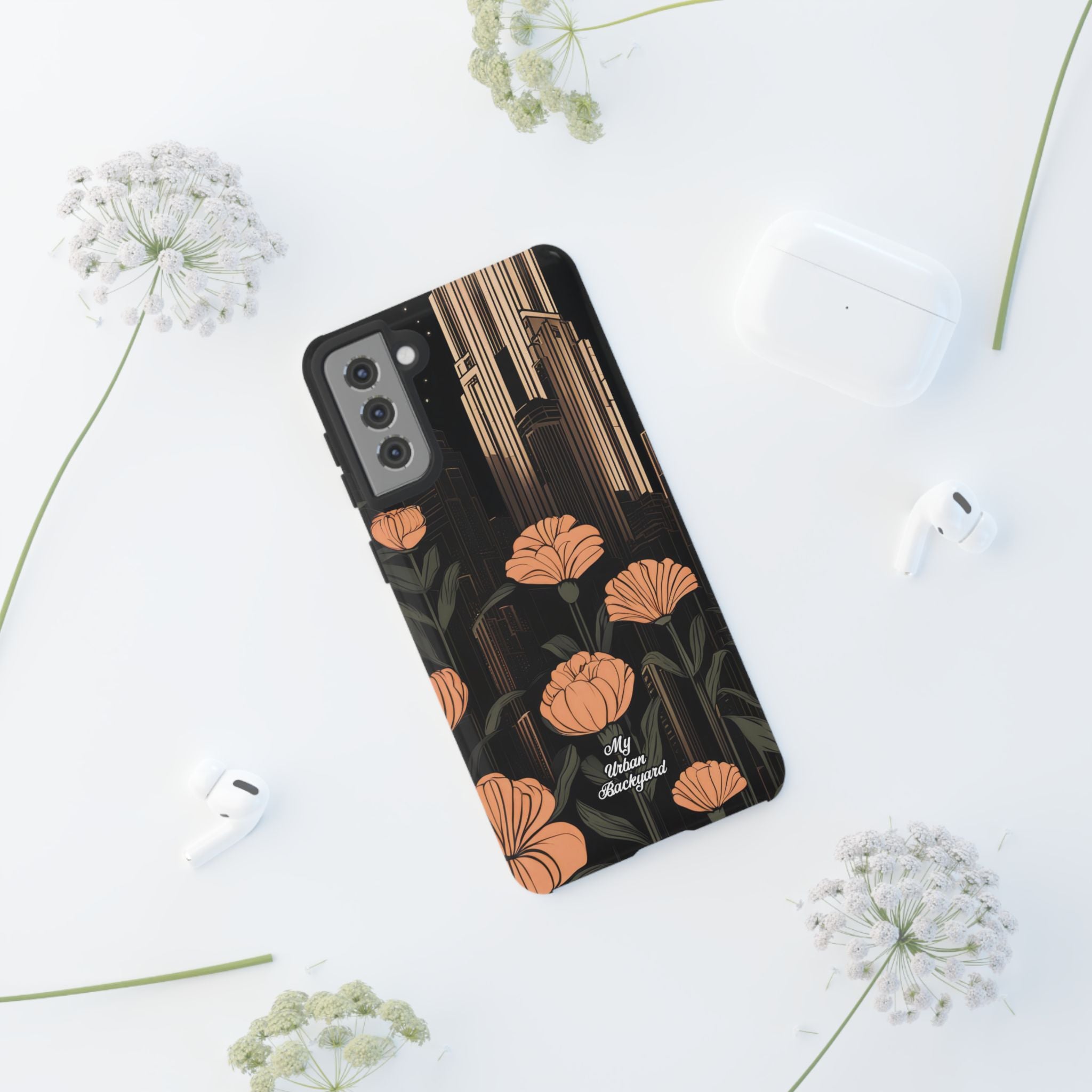 Urban Evening with Flowers, Cell Phone Case