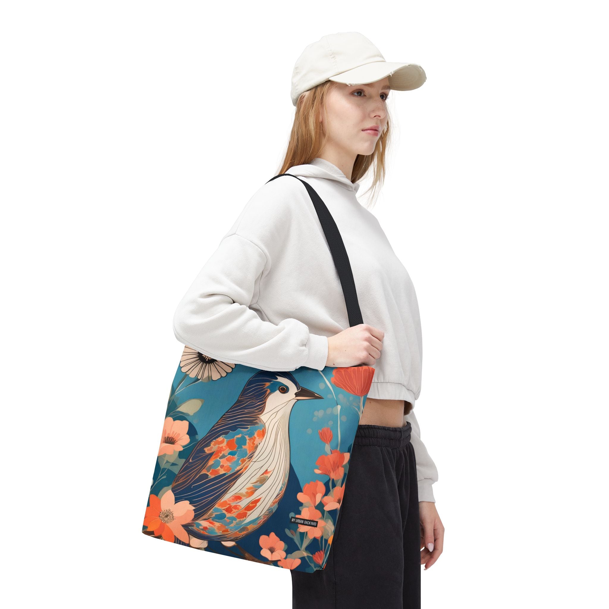 Colorful Bird, Everyday Tote Bag w Cotton Handles