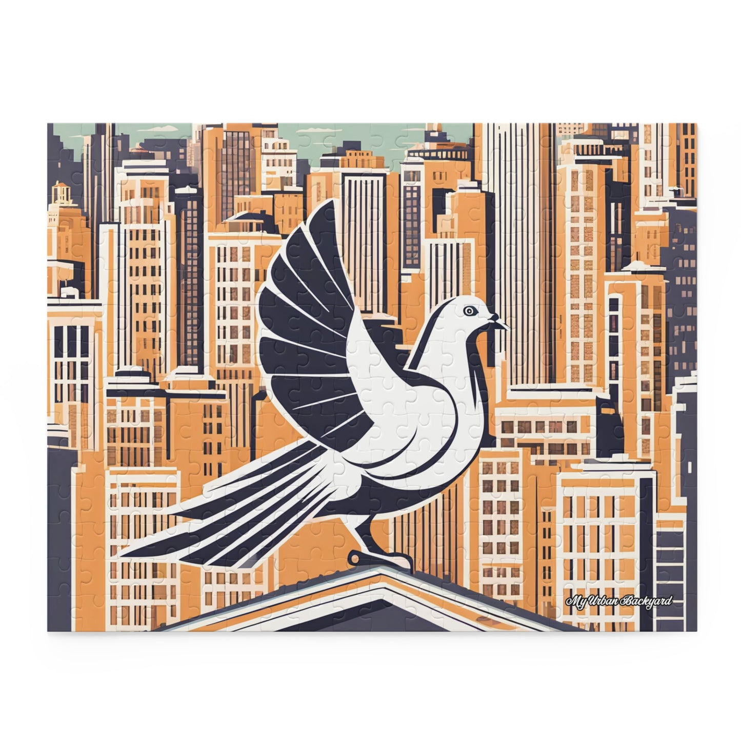 City Bird on Roof, Jigsaw Puzzle, (120, 252, or 500-Piece)