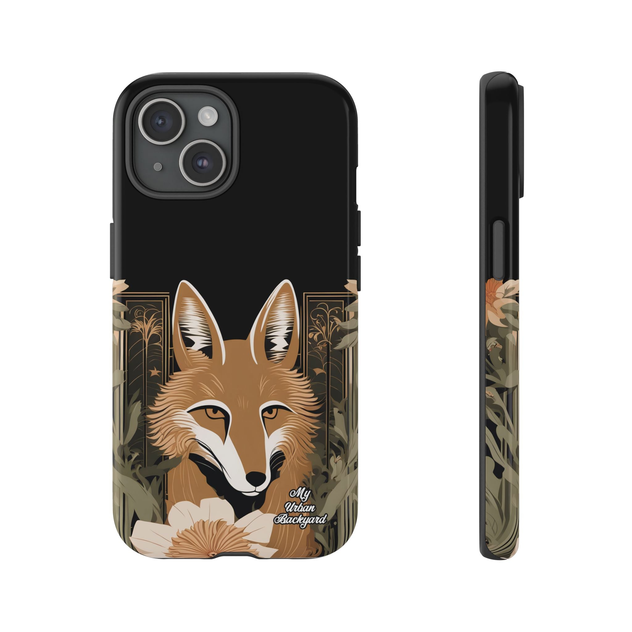 Art Deco Coyote with Flower, Cell Phone Case - Apple, Samsung, Google Pixel