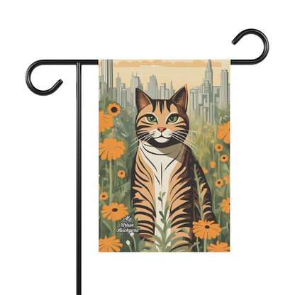 City Tabby, Garden Flag for Yard, Patio, Porch, or Work, 12"x18" - Flag only