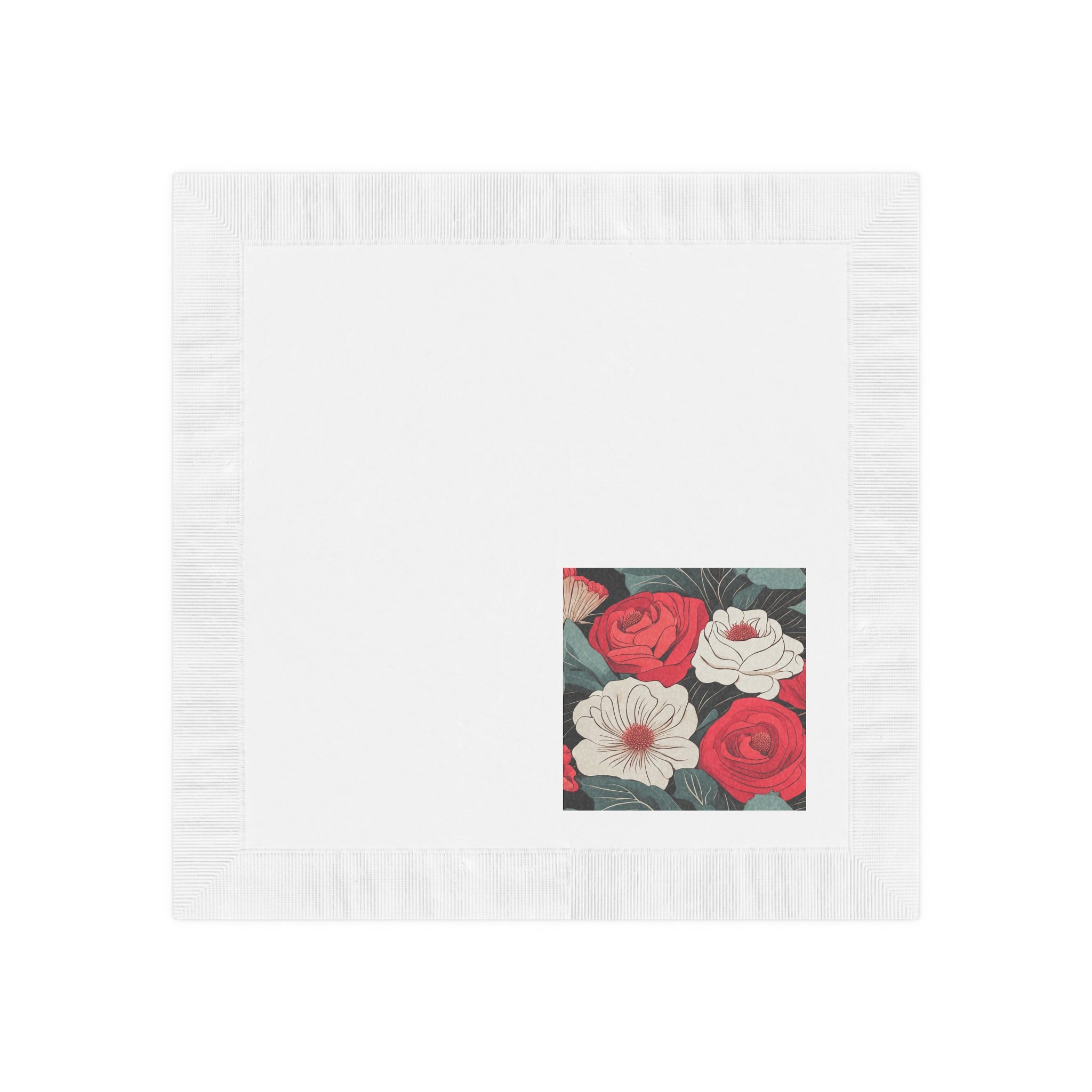 Red and White Floral Napkins