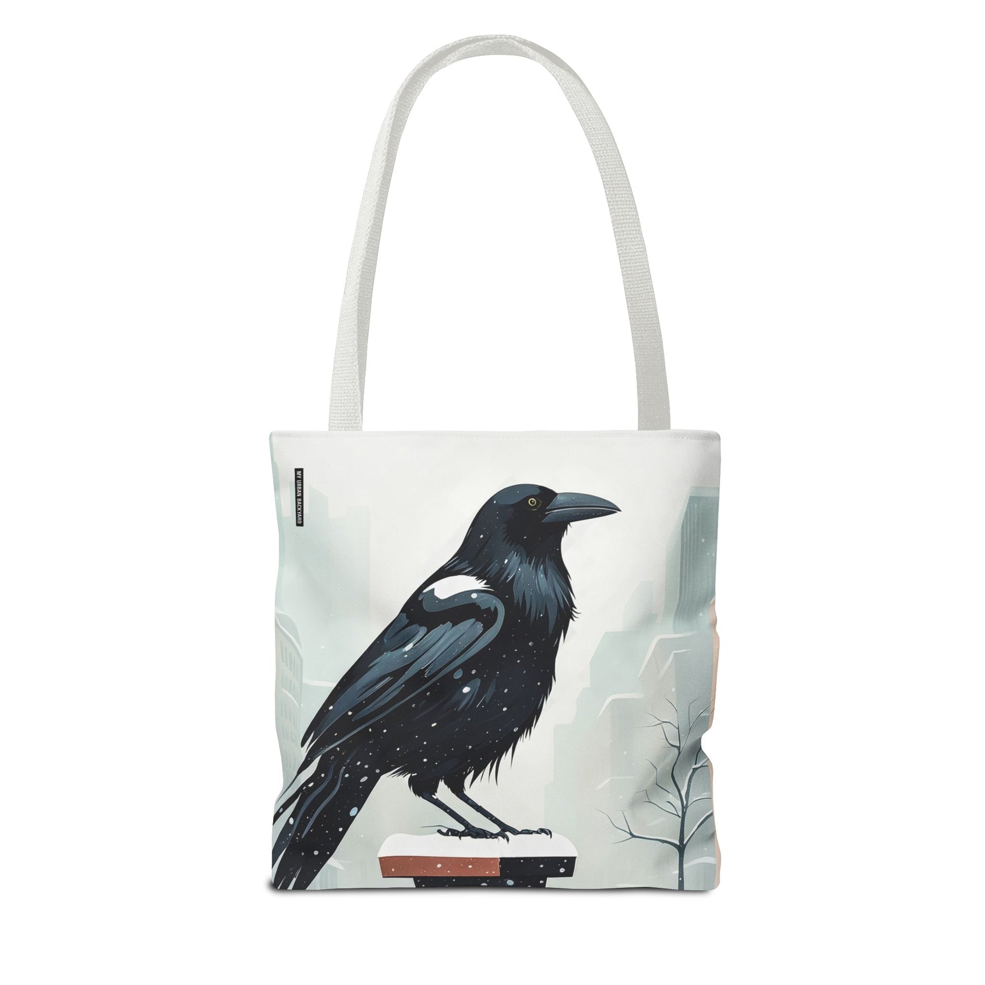 Winter Crow Tote Bag with Cotton Handles For Everyday Use, 3 Sizes