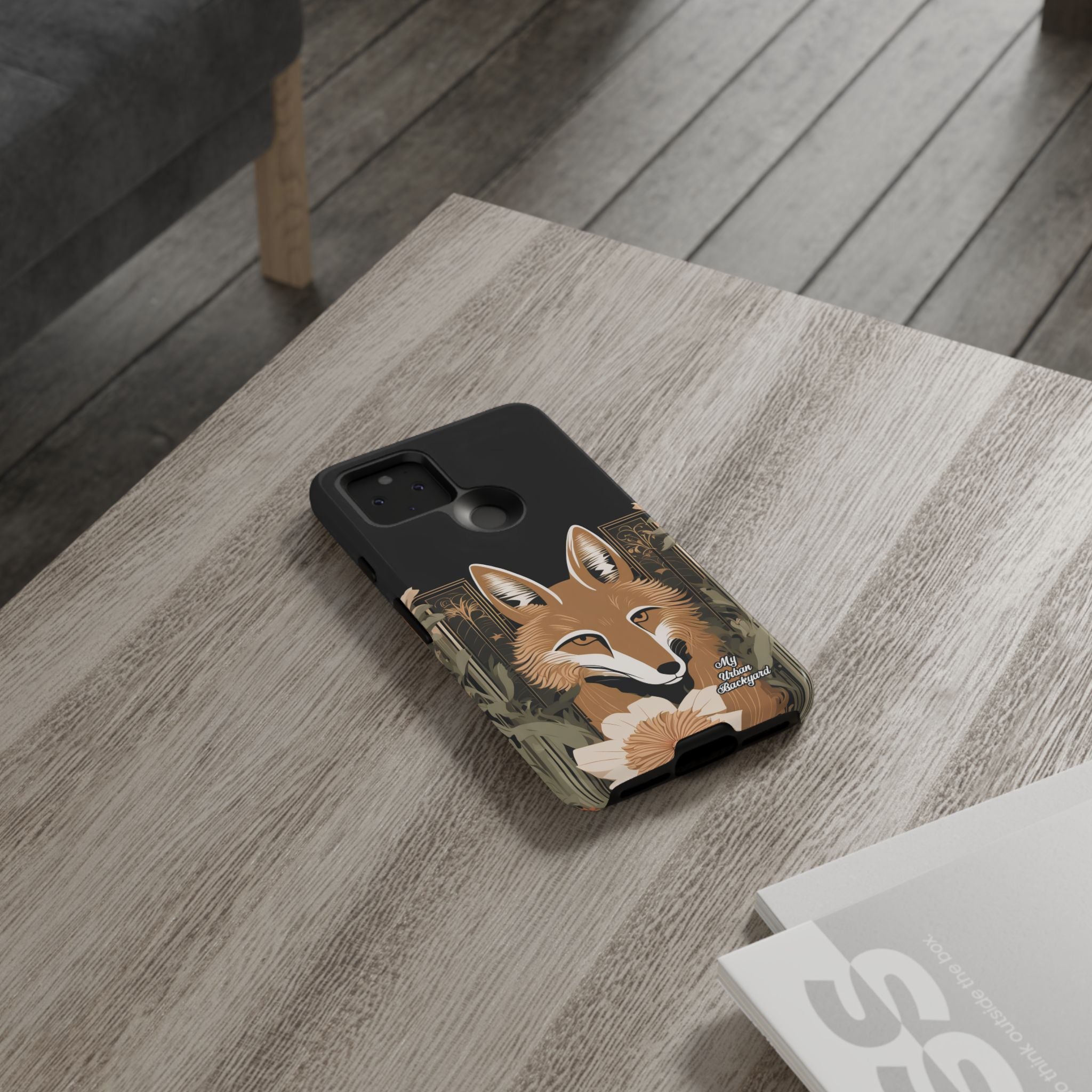 Art Deco Coyote with Flower, Cell Phone Case - Apple, Samsung, Google Pixel