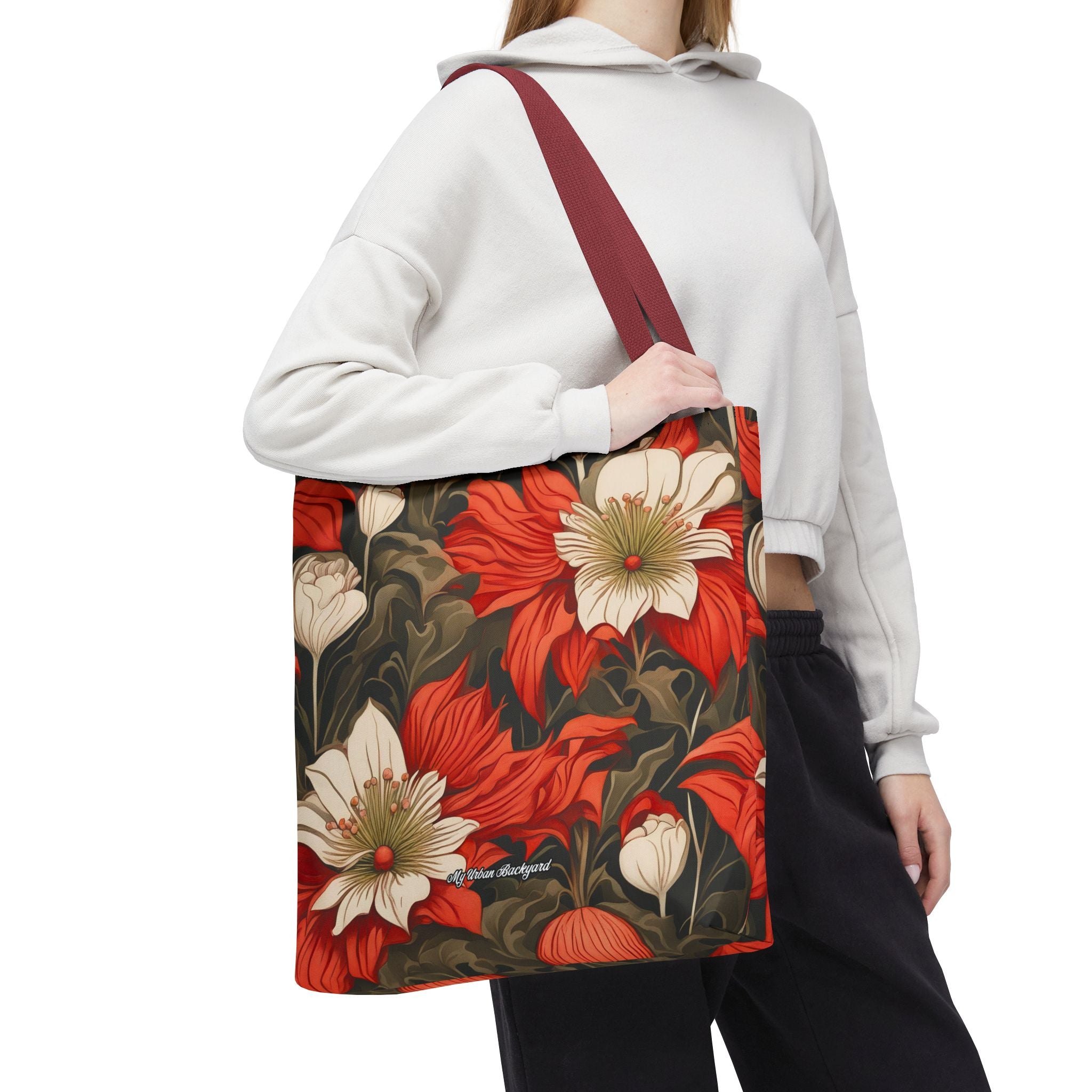 Holiday Flowers, Tote Bag with Cotton Handles