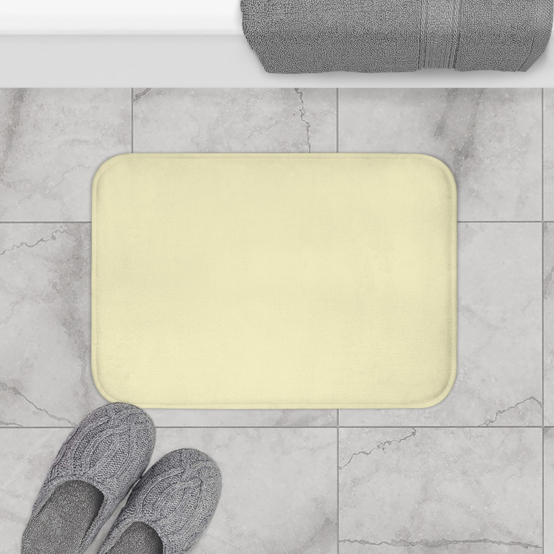Yellow Memory Foam Bath Mat — Soft Absorbent Bathroom Rug, 2 sizes