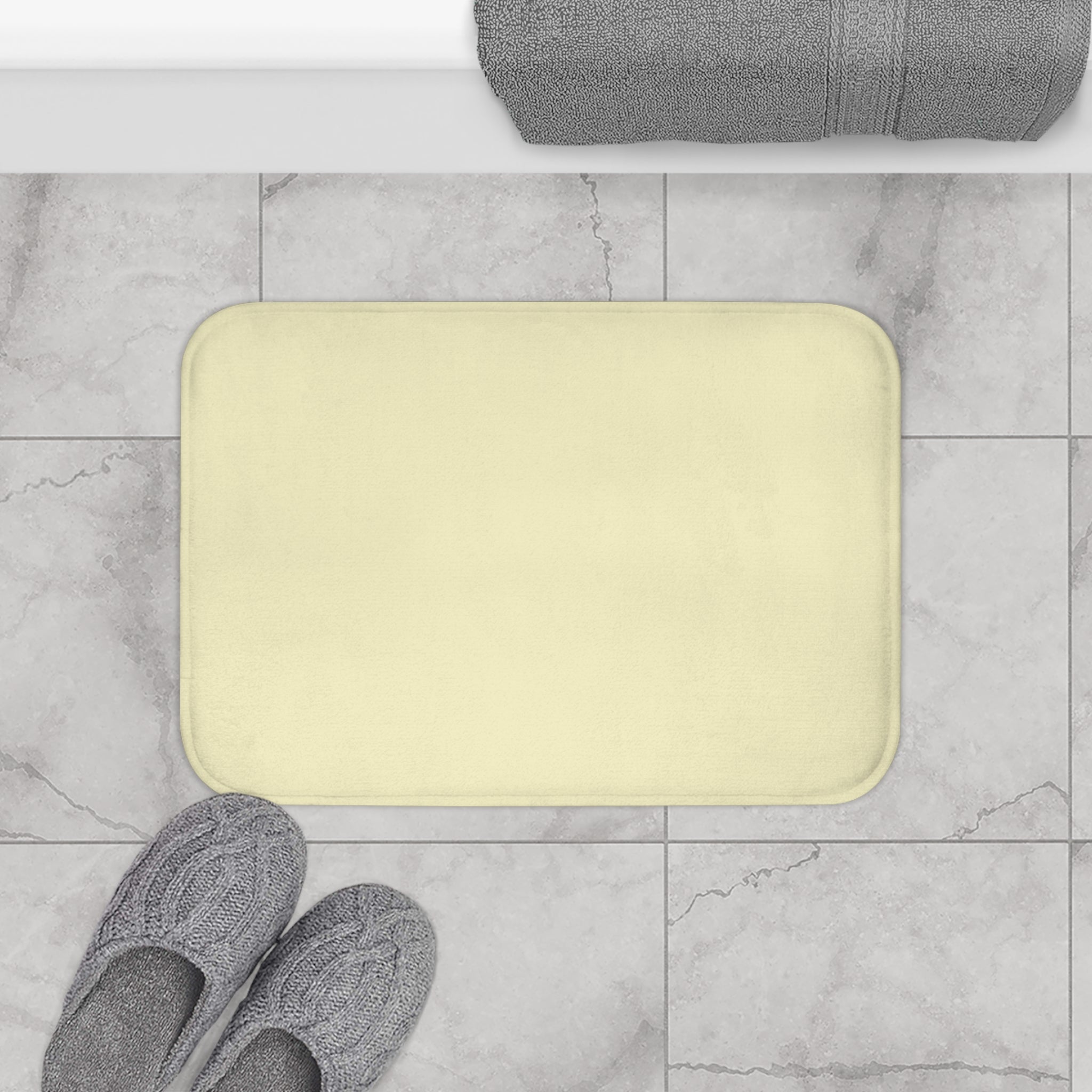 Yellow Memory Foam Bath Mat — Soft Absorbent Bathroom Rug, 2 sizes