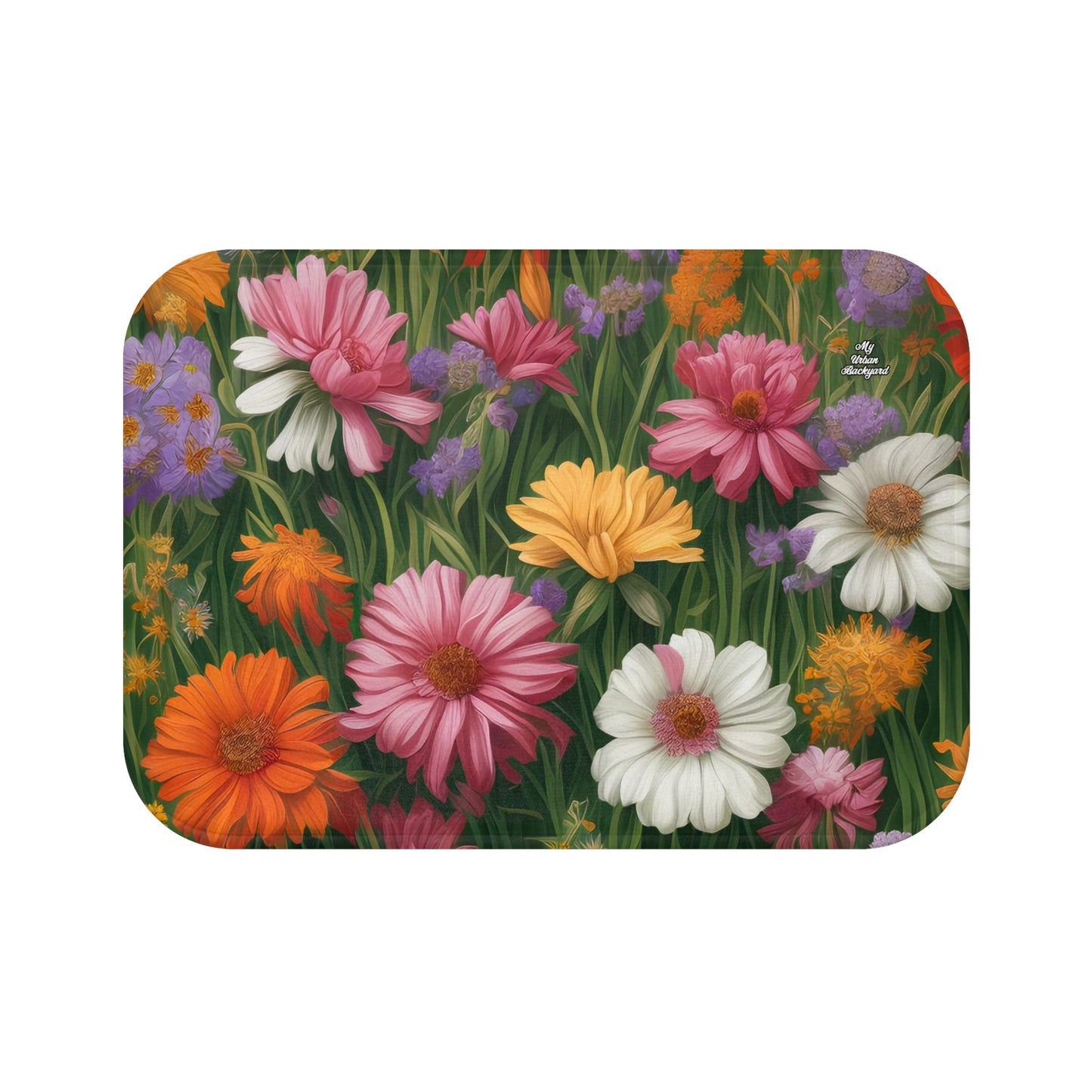 Wildflower Field, Memory Foam Bath Mat - Cozy Bathroom Essential