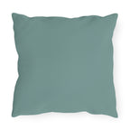 Green-Eyed Tabby Cat, Bay Leaf accent color, Throw Pillow