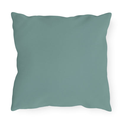 Green-Eyed Tabby Cat, Bay Leaf accent color, Throw Pillow, Indoor/Outdoor Decor for Home or Office