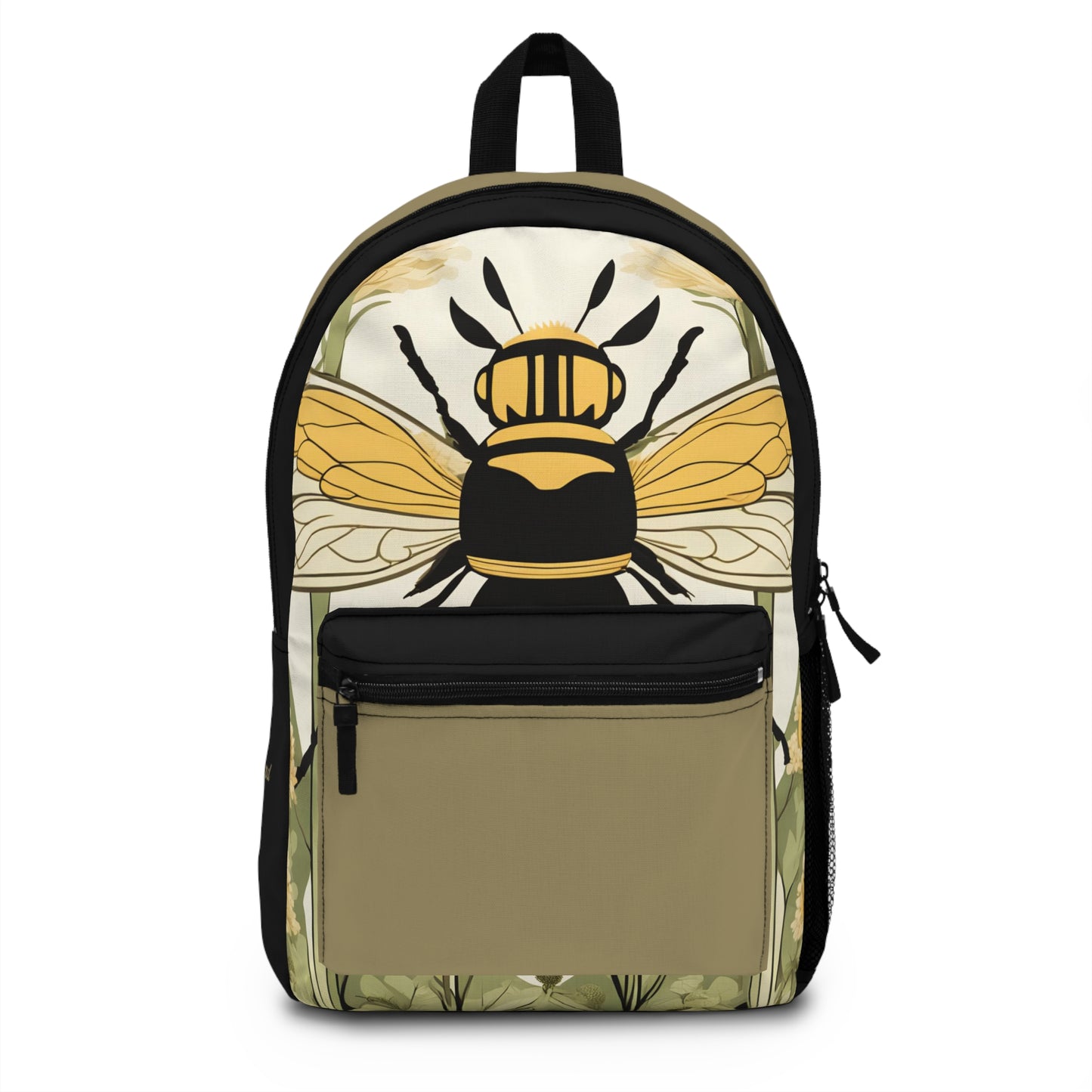 Bee with Flowers, Backpack with Computer Pocket and Padded Back