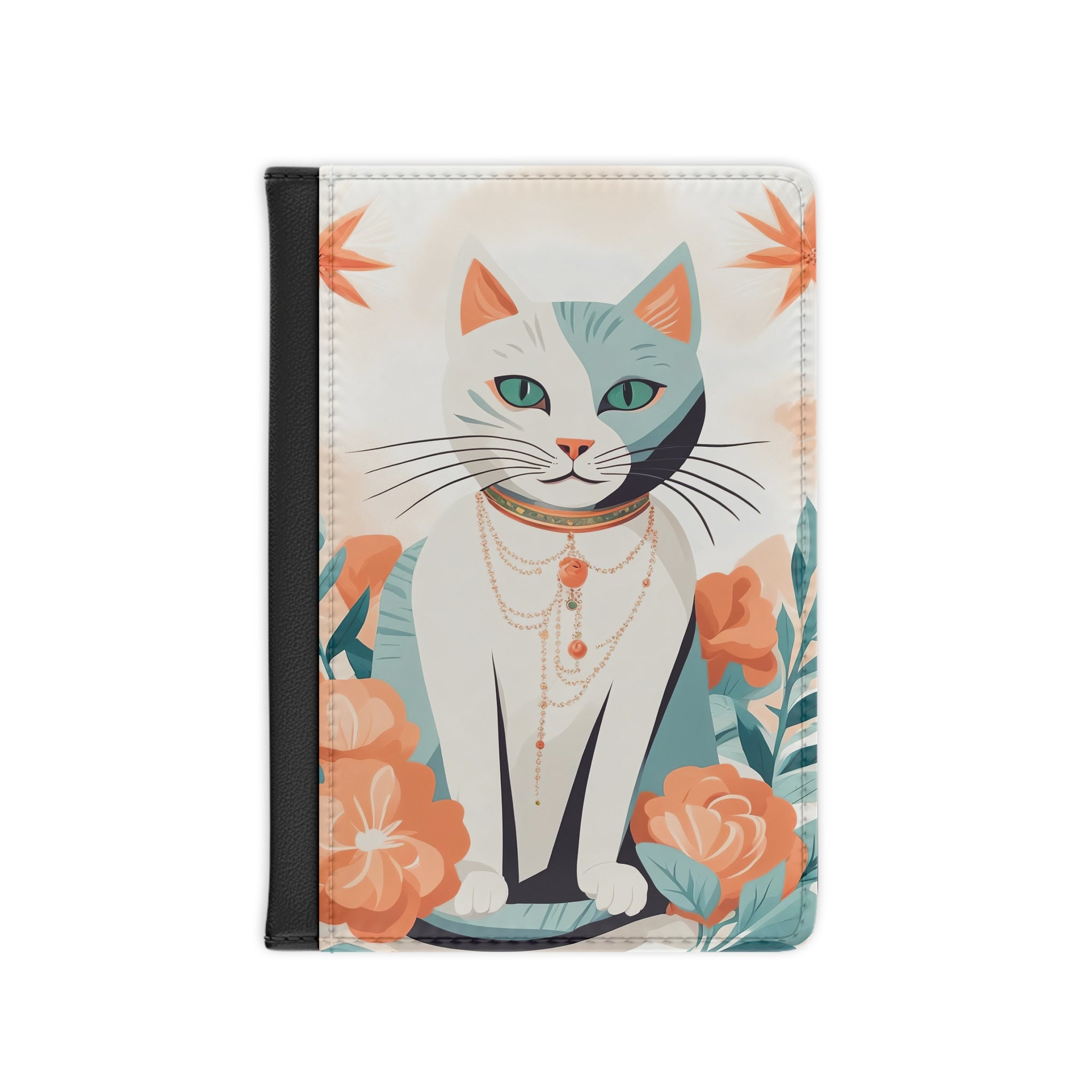 Whiskers, Cat Floral Passport Cover