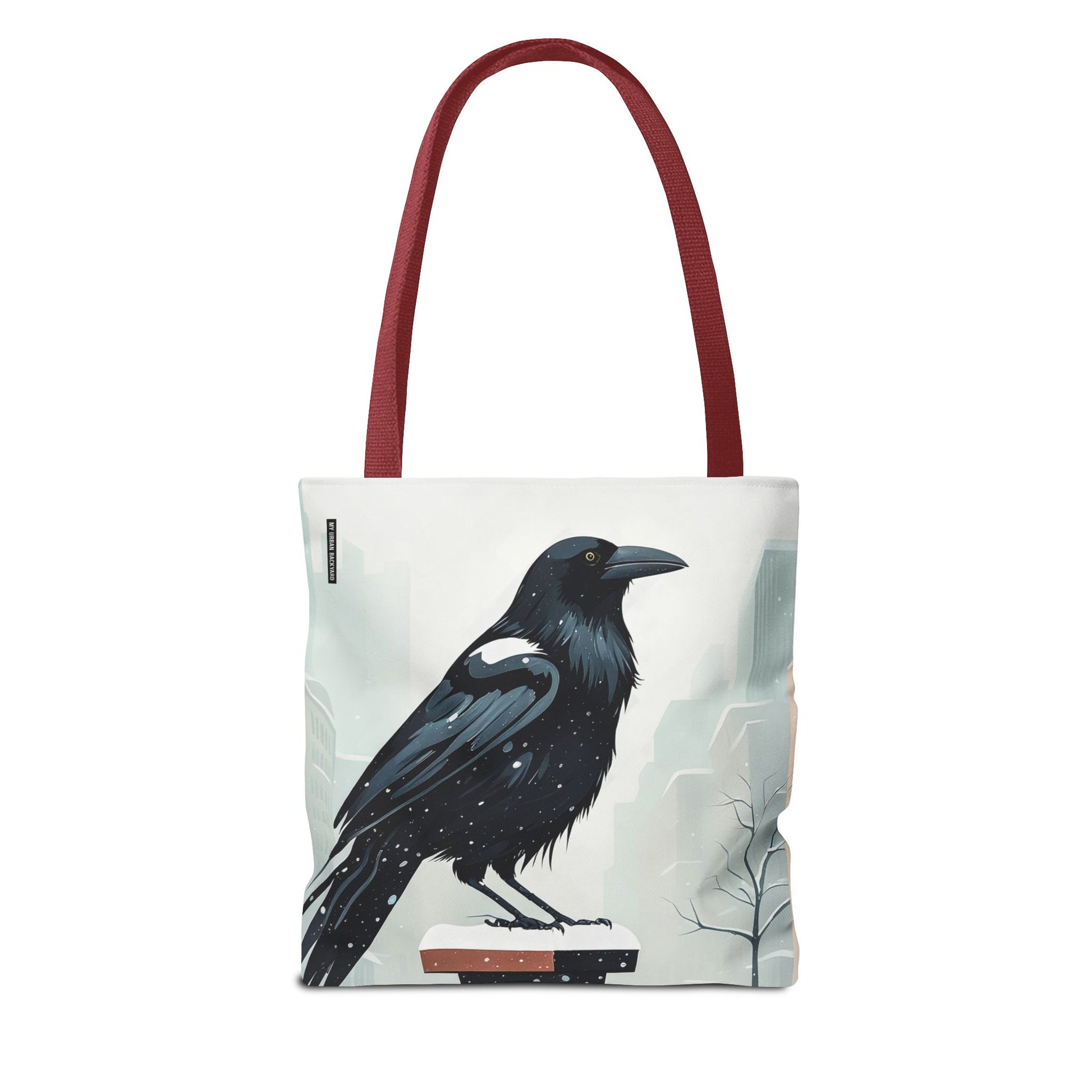 Winter Crow Tote Bag with Cotton Handles For Everyday Use, 3 Sizes