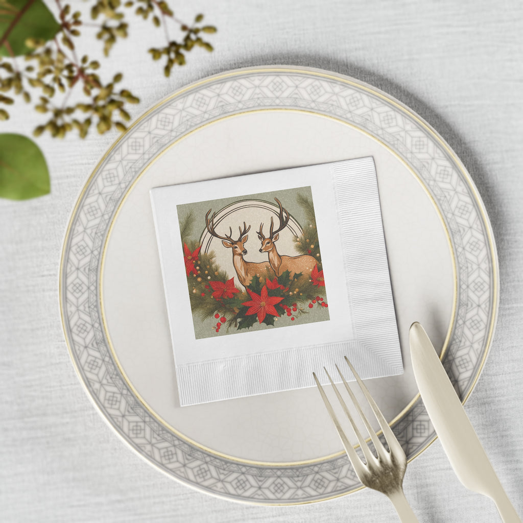 Holiday Deer Christmas Napkins
