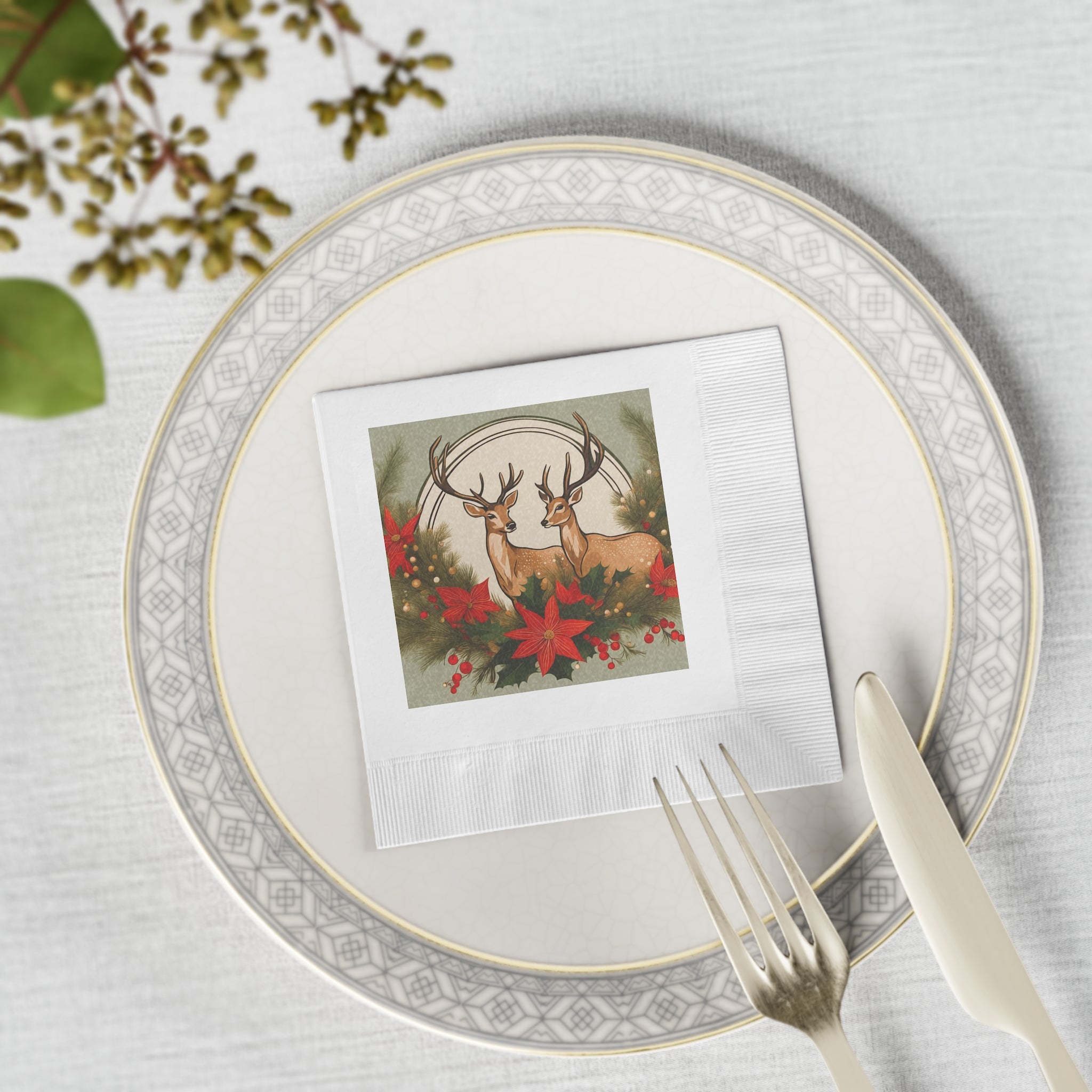 Holiday Deer Christmas Napkins