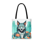Vincent Blueclaw, Wolf Tote Bag with Cotton Handles For Everyday Use, 3 Sizes