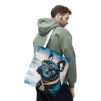 French Bulldog Winter Tote Bag — Snowy Pup All-Over Print Tote