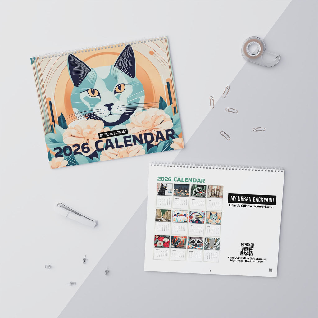 2026 My Urban Backyard Wall Calendar - Monthly Planner for Nature Lovers and Art Enthusiasts